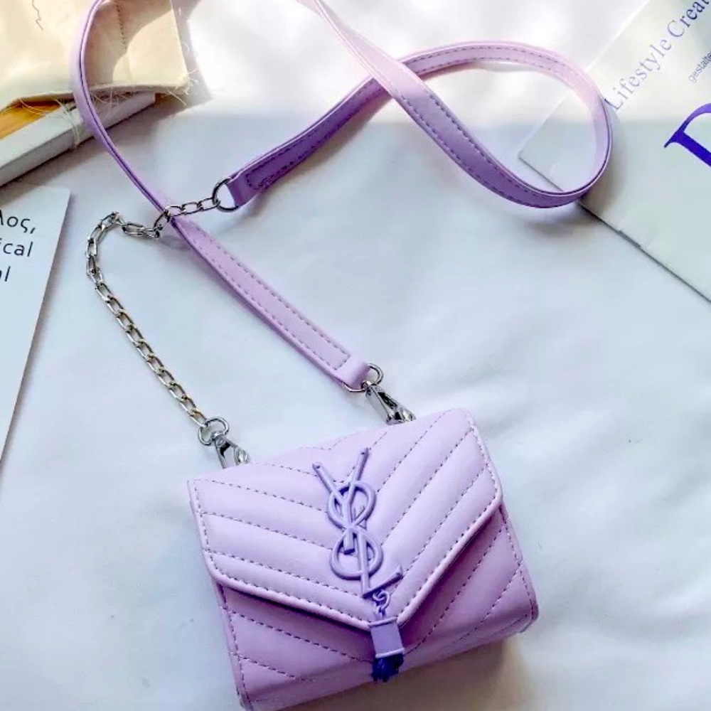 Purple Quilted Mini Crossbody Bag for Girls – Trendy Kids Fashion Purse